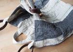 Striped Washable Linen Tote Bag