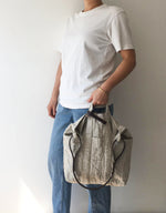 Striped Washable Linen Tote Bag