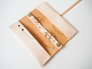 Travel Jewellery Roll - Natural