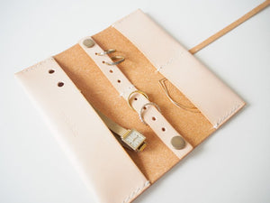 Travel Jewellery Roll - Natural