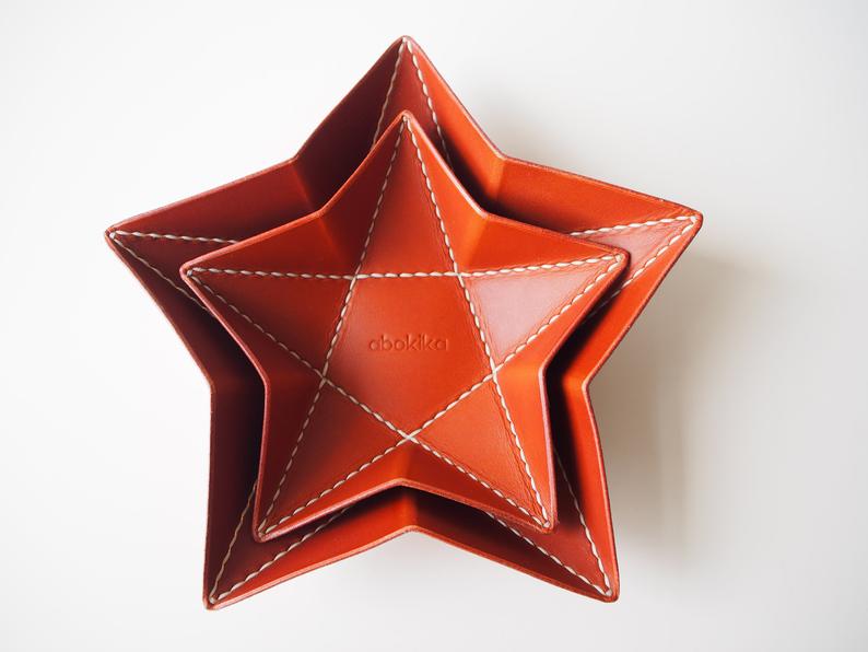Origami Star Tray -  Set of Two / Whiskey