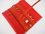 Travel Jewellery Roll - Red