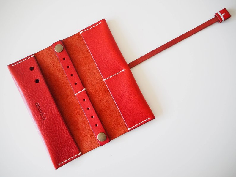 Travel Jewellery Roll - Red