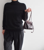 Puff Drawstring Bag - Medium / Brown