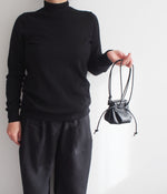 Puff Drawstring Bag - Small / Black