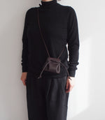 Puff Drawstring Bag - Small / Brown