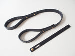 Leather Parts For Washable Linen Tote Bag / Black