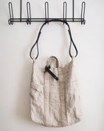 Leather Parts For Washable Linen Tote Bag / Black