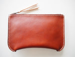 Flat zipper pouch - Tan