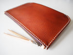 Flat zipper pouch - Tan