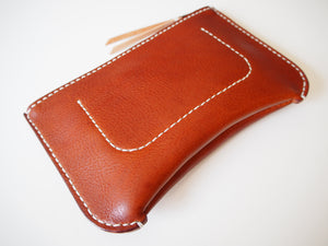 Flat zipper pouch - Tan