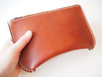 Flat zipper pouch - Tan