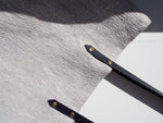 Linen Tote Bag - Plain / Black Leather Handle