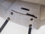 Linen Tote Bag - Plain / Black Leather Handle