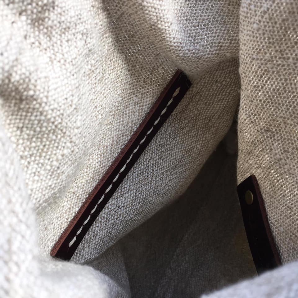 Linen Drawstring Bag / Whiskey