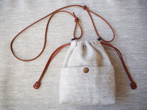 Linen Drawstring Bag / Whiskey