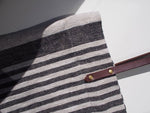 Linen Tote Bag - Black Small Stripe