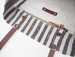 Linen Tote Bag - Black Small Stripe