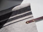 Linen Tote Bag - Black Three Stripe