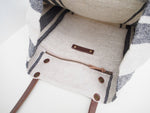 Linen Tote Bag - Black Three Stripe
